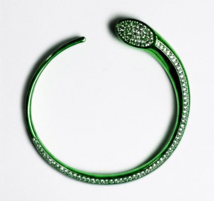 Coppia Orecchini Cerchio Flash Zirconi Verdi Rodio Verdi