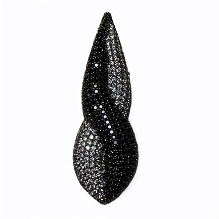 Coppia Orecchini Spirale Zirconi Bianchi e Neri Rodio Nero