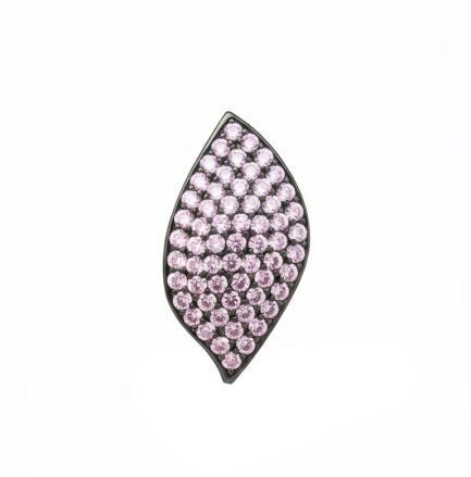 Coppia Orecchini Foglia Zirconi Rosa Rodio Nero