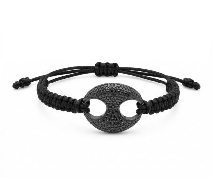 Bracciale Maglia Marina Zirconi Neri Rodio Nero