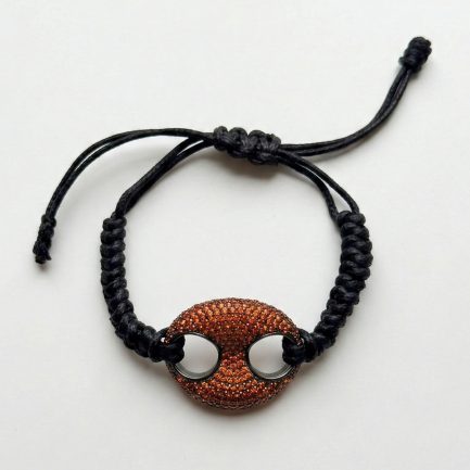 Bracciale Maglia Marina Zirconi Arancioni Rodio Nero