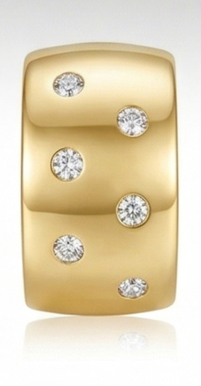 Coppia  Orecchini Cerchio Big Zirconi Bianchi Rodio Giallo