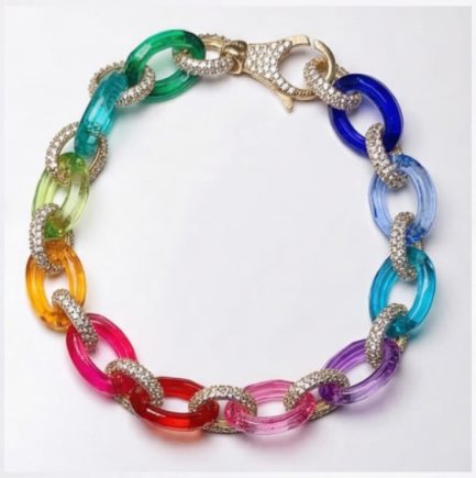 Bracciale Groumette Glass Mix Zirconi Bianchi Rodio Giallo