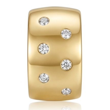 Coppia  Orecchini Cerchio Big Zirconi Bianchi Rodio Giallo