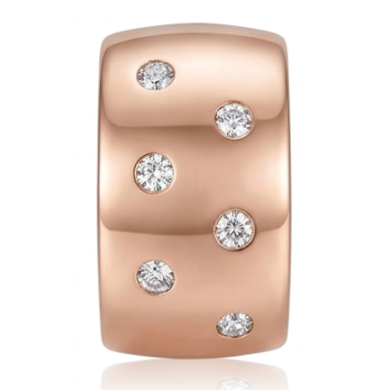 Coppia  Orecchini Cerchio Big Zirconi Bianchi Rodio Rosa