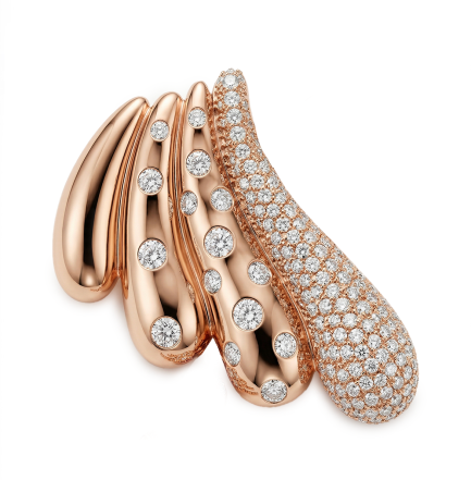 Coppia Orecchini 4 Ali Zirconi Bianchi Rodio Rosa