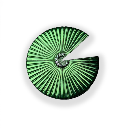 Coppia Orecchini Ventaglio Verde Zirconi Bianchi